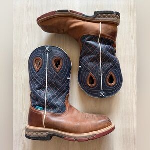 Twisted X Mens 9.5 EE Waterproof CellStretch Western Boots Cross